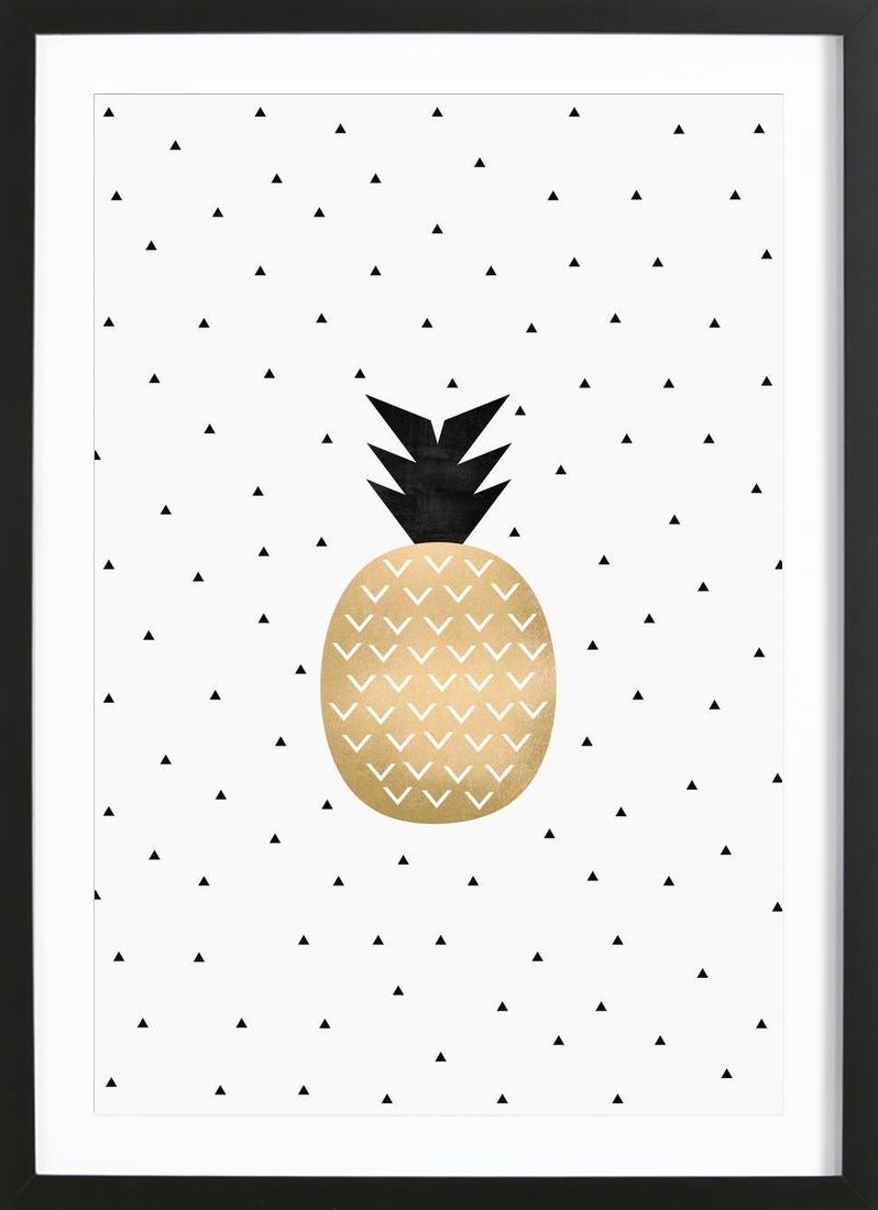 Golden Pineapple - Framed Premium Poster Portrait